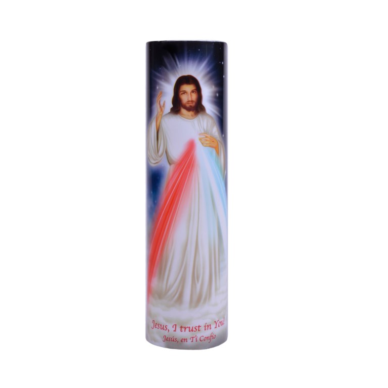 8'' LED Divine Mercy Prayer Candle