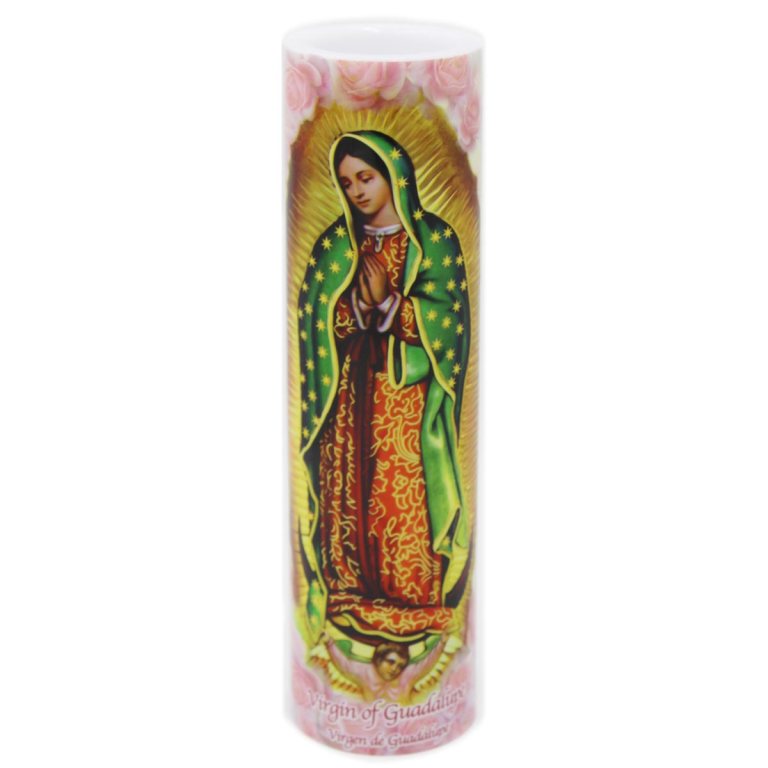 8'' LED Our Lady of Guadalupe Prayer Candle