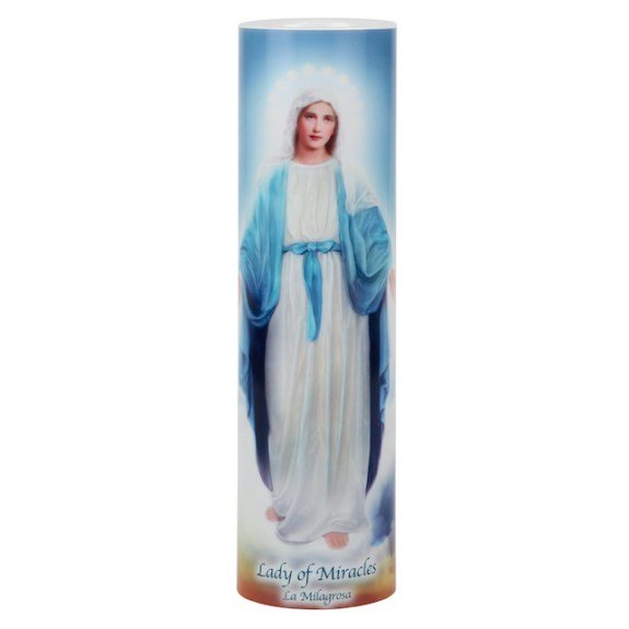 8'' LED Our Lady of Miracles Prayer Candle