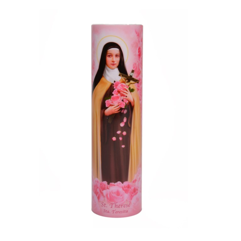 8'' LED St. Therese of Lisieux Prayer Candle