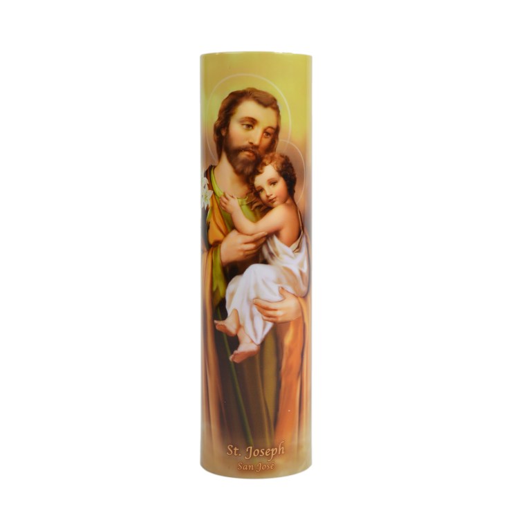 8'' LED St. Joseph Prayer Candle