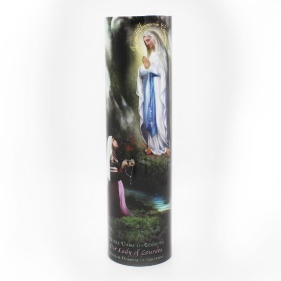 8'' LED Our Lady of Lourdes Prayer Candle