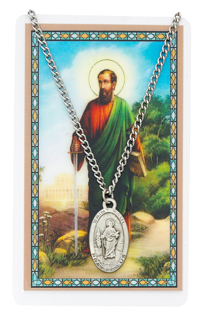 24'' St. Paul Holy Card & Pendant
