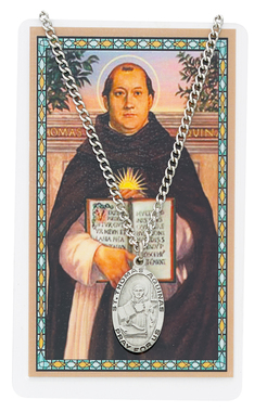 24'' St. Thomas Aquinas Holy Card & Pendant