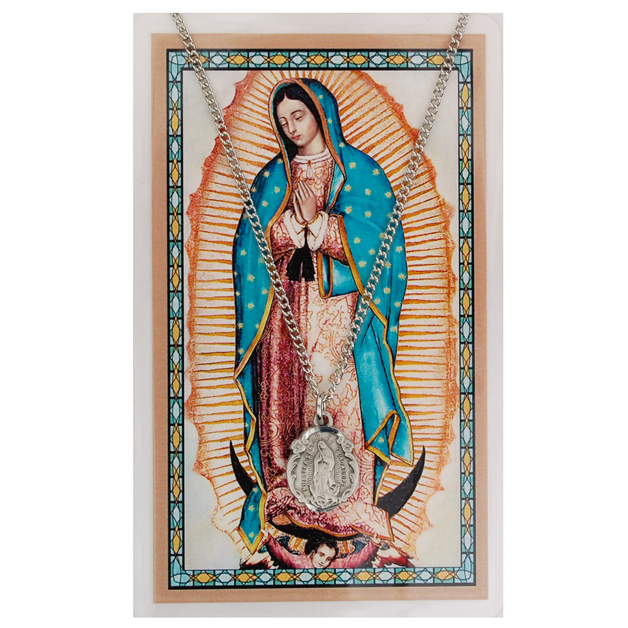 24'' Our Lady of Guadalupe Holy Card & Pendant