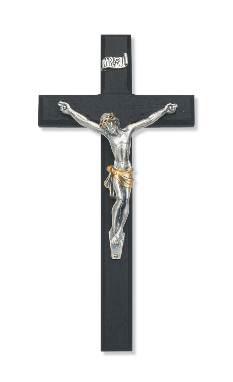 10'' Black Crucifix with Tutone Corpus