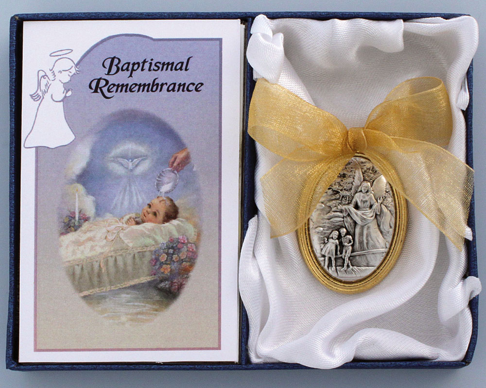 Our Lady of Consolation Baptism Guardian Angel Oval Plaque