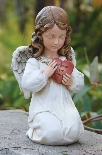 11.75'' Angel With Heart Statue
