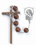 67'' Carved Wood Wall Rosary