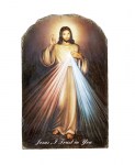 Divine Mercy Arched Tile Plaque