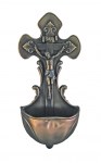 7.5'' Bronze Crucifixion Holy Water Font