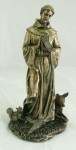 12'' St. Francis with Animals - Bronze