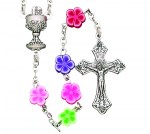 8mm Flower Bead First Communion Rosary