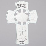 7.75'' Baptism Wall Cross with blue accent