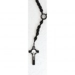 10mm Wooden St. Benedict Black Bead Rosary