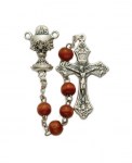 5mm Brown Wood First Communion Rosary