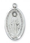 Silver Miraculous Oval Medal